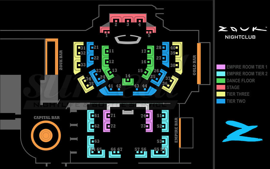 zouk las vegas floor plan