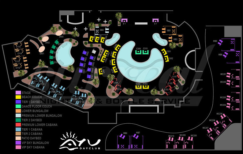 ayu dayclub table map